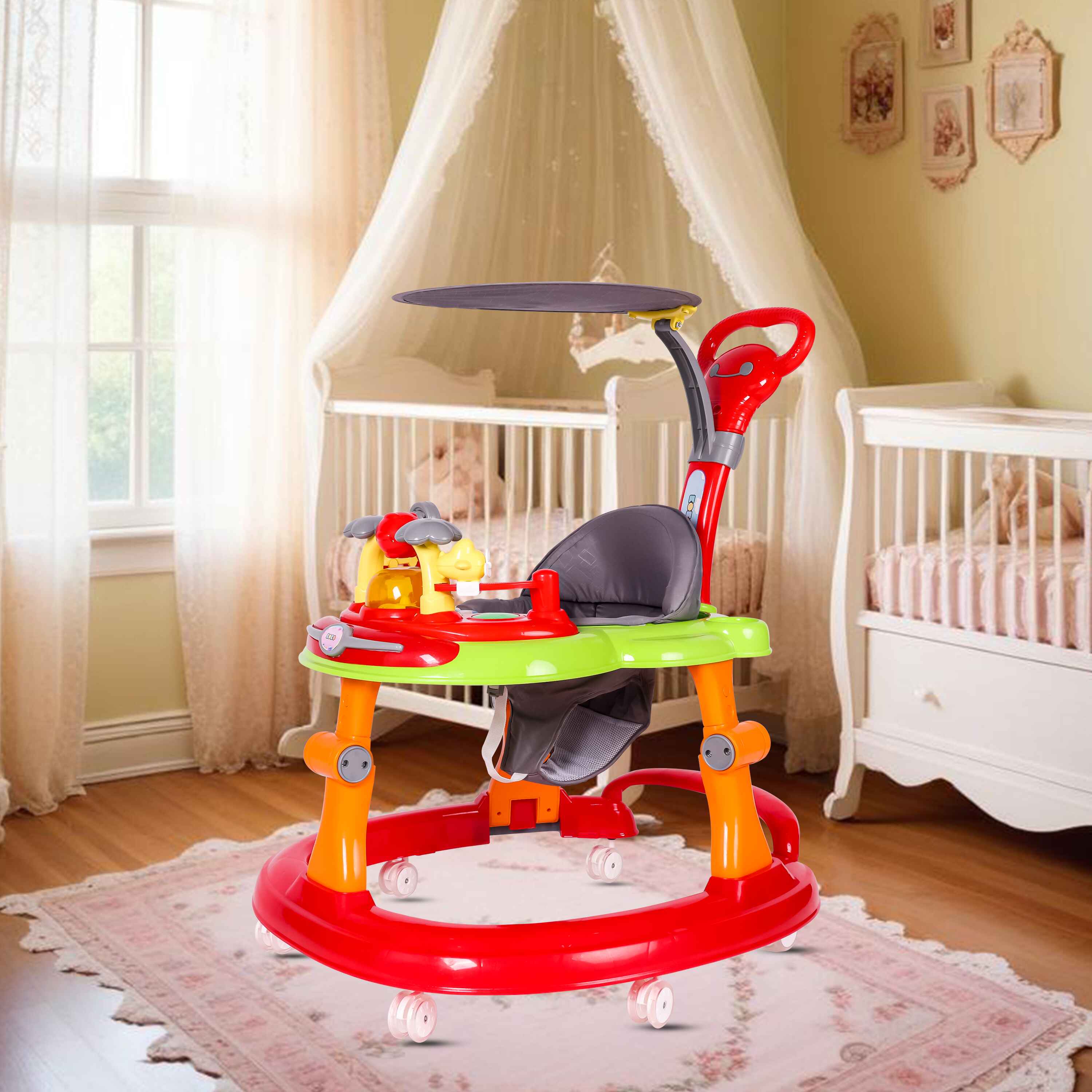 Koko Twita Baby Walker With Sun Shield - Red